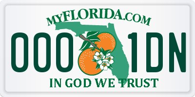 FL license plate 0001DN