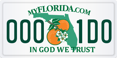 FL license plate 0001DO