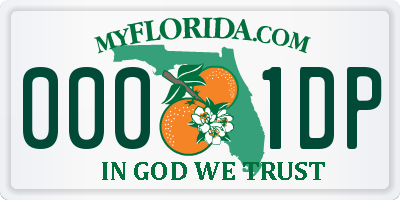 FL license plate 0001DP
