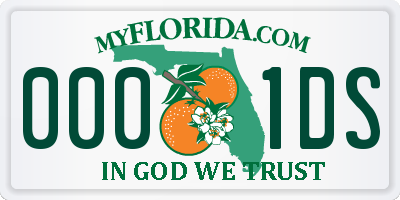 FL license plate 0001DS