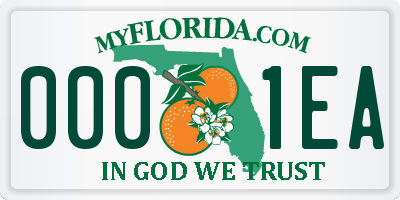 FL license plate 0001EA