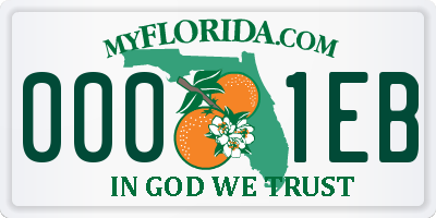 FL license plate 0001EB