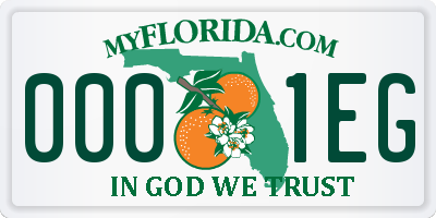 FL license plate 0001EG