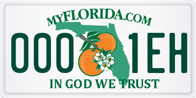 FL license plate 0001EH