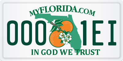 FL license plate 0001EI