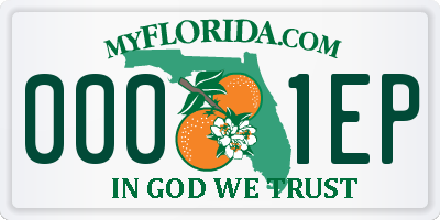 FL license plate 0001EP