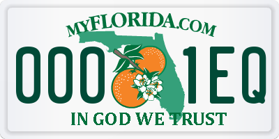 FL license plate 0001EQ
