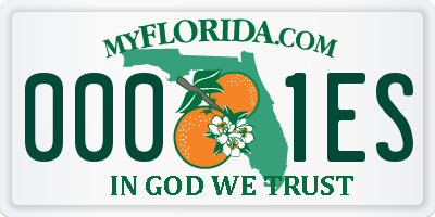 FL license plate 0001ES