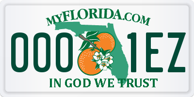 FL license plate 0001EZ