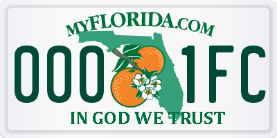 FL license plate 0001FC