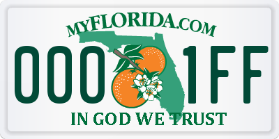 FL license plate 0001FF