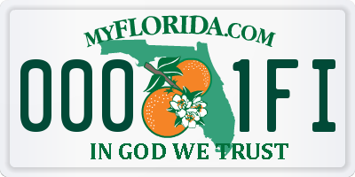 FL license plate 0001FI