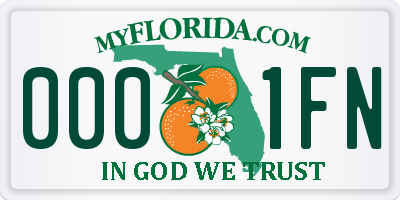 FL license plate 0001FN
