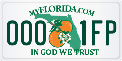 FL license plate 0001FP