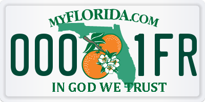 FL license plate 0001FR