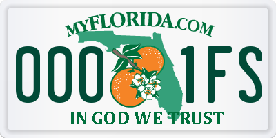 FL license plate 0001FS