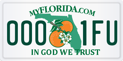 FL license plate 0001FU
