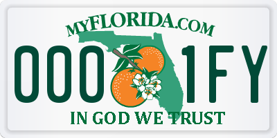 FL license plate 0001FY