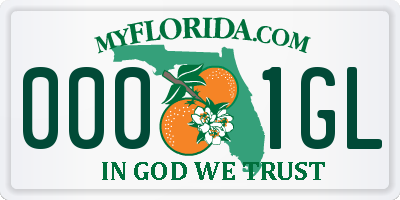 FL license plate 0001GL