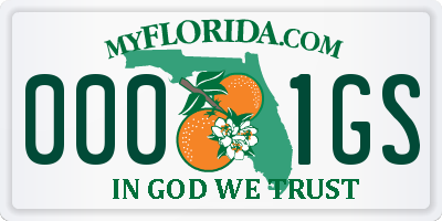 FL license plate 0001GS