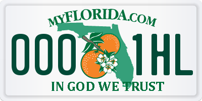 FL license plate 0001HL