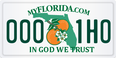 FL license plate 0001HO