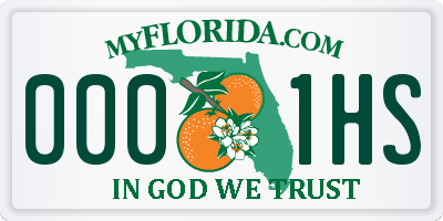 FL license plate 0001HS