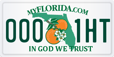 FL license plate 0001HT