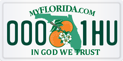 FL license plate 0001HU