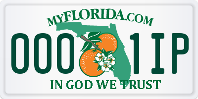 FL license plate 0001IP