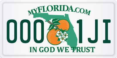 FL license plate 0001JI