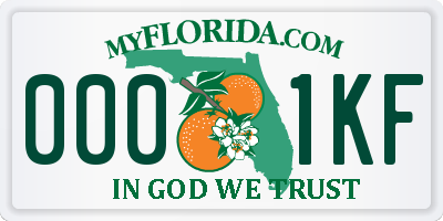 FL license plate 0001KF