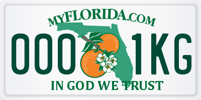 FL license plate 0001KG