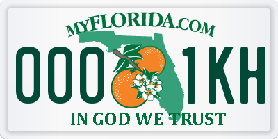 FL license plate 0001KH