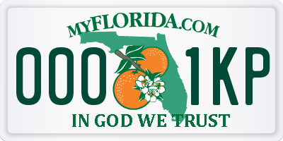 FL license plate 0001KP