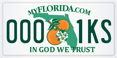 FL license plate 0001KS