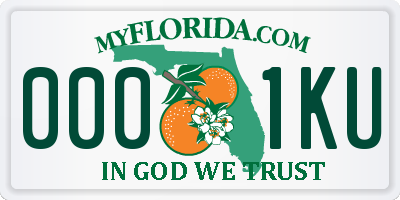 FL license plate 0001KU