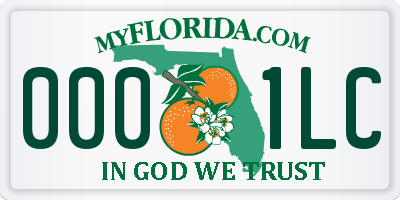 FL license plate 0001LC