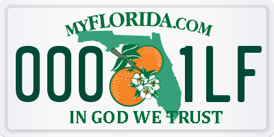 FL license plate 0001LF