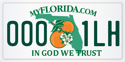 FL license plate 0001LH