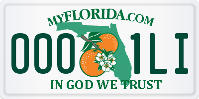 FL license plate 0001LI