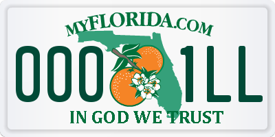 FL license plate 0001LL