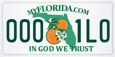 FL license plate 0001LO