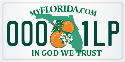 FL license plate 0001LP