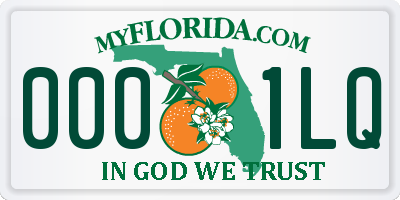 FL license plate 0001LQ