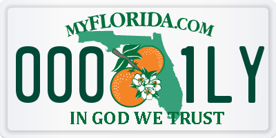 FL license plate 0001LY