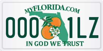 FL license plate 0001LZ