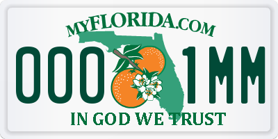 FL license plate 0001MM