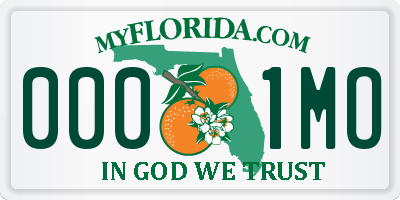 FL license plate 0001MO