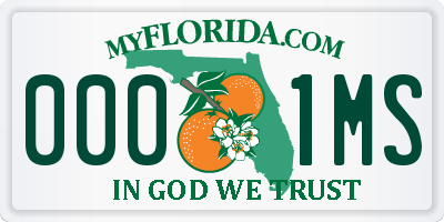 FL license plate 0001MS